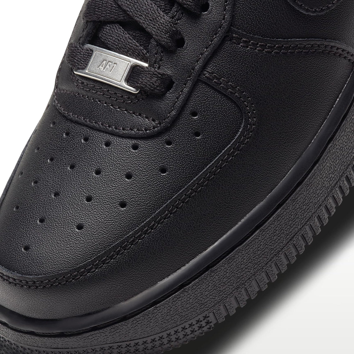 AF1 ’07 Triple Black - Triple Black - leather and lace detail