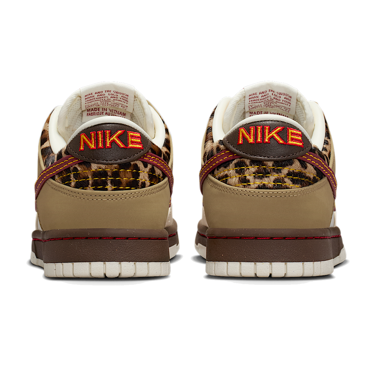 Leopard Court Low - Khaki Red - Khaki / Brown / Pearl White / Red - rear pair