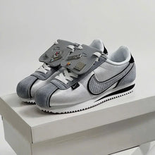 Cortez Petals United Silver - source photo 2 - silver grey shoes with removable lace cover