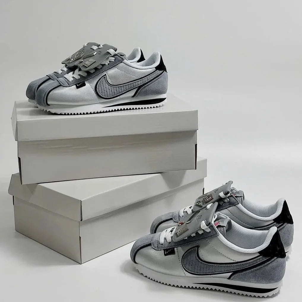 Cortez Petals United Silver - source photo 3 - silver grey shoes with removable lace cover
