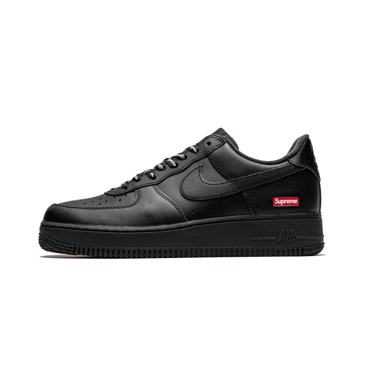 AF1 Box Logo Black - lateral side profile