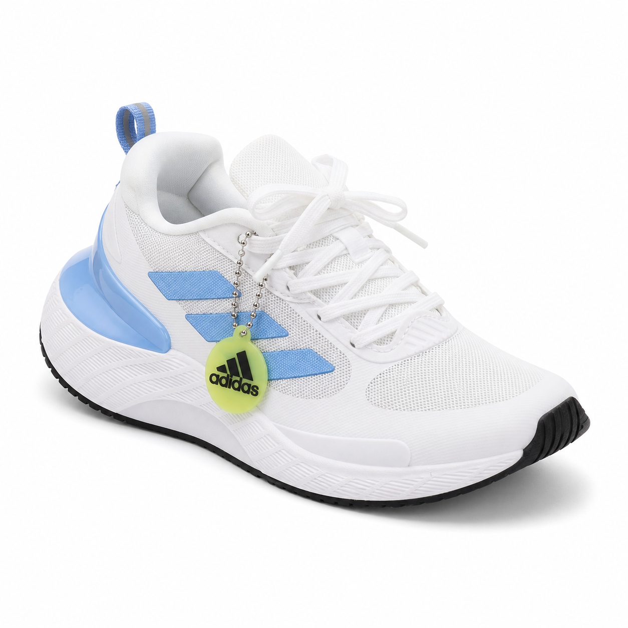 SUPERMAGNA white and blue sneakers - front three-quarter view