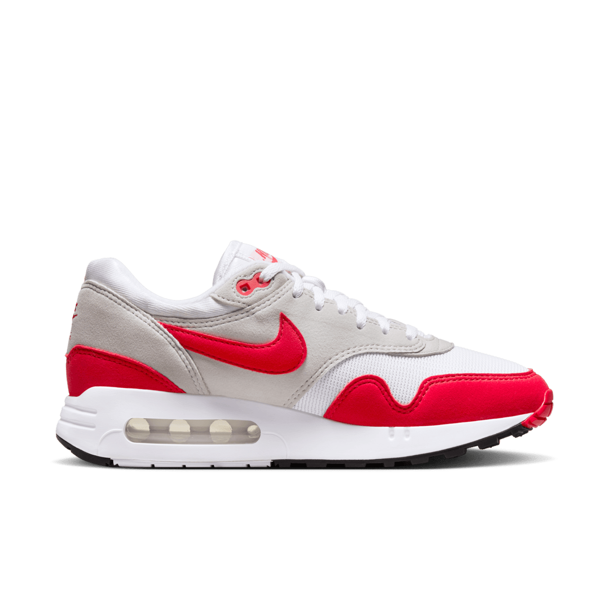 AM1 Big Bubble Sport Red - White / University Red / Light Neutral Grey - lateral side view