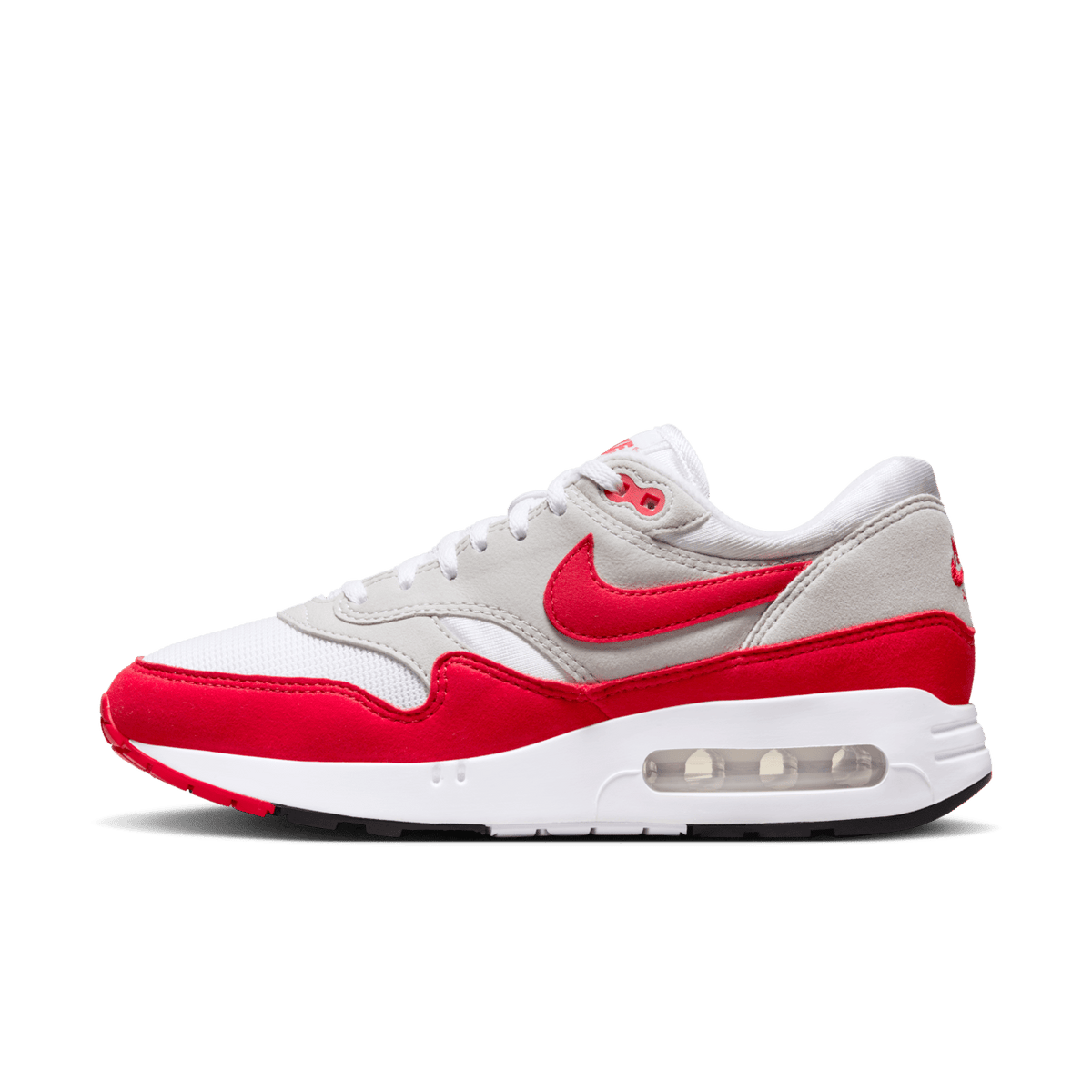 AM1 Big Bubble Sport Red - White / University Red / Light Neutral Grey - medial side view