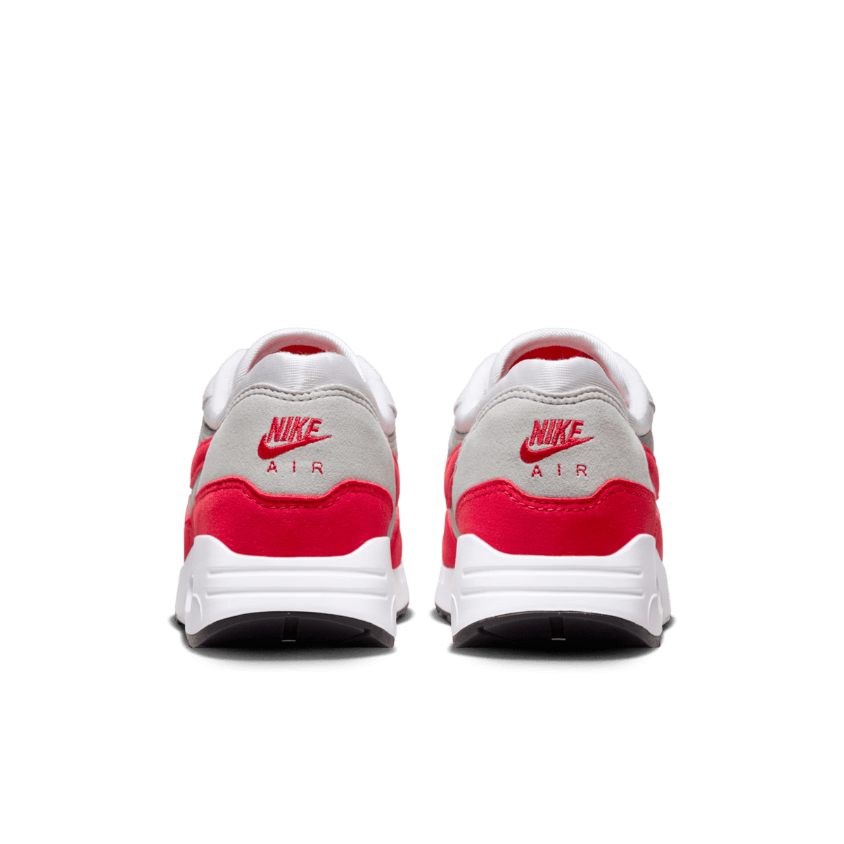 AM1 Big Bubble Sport Red - White / University Red / Light Neutral Grey - rear pair view