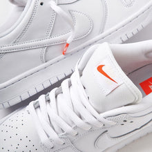 Dunk Low Pro ISO Triple White / Orange Label - Triple White / Orange Label - tongue and lace detail view