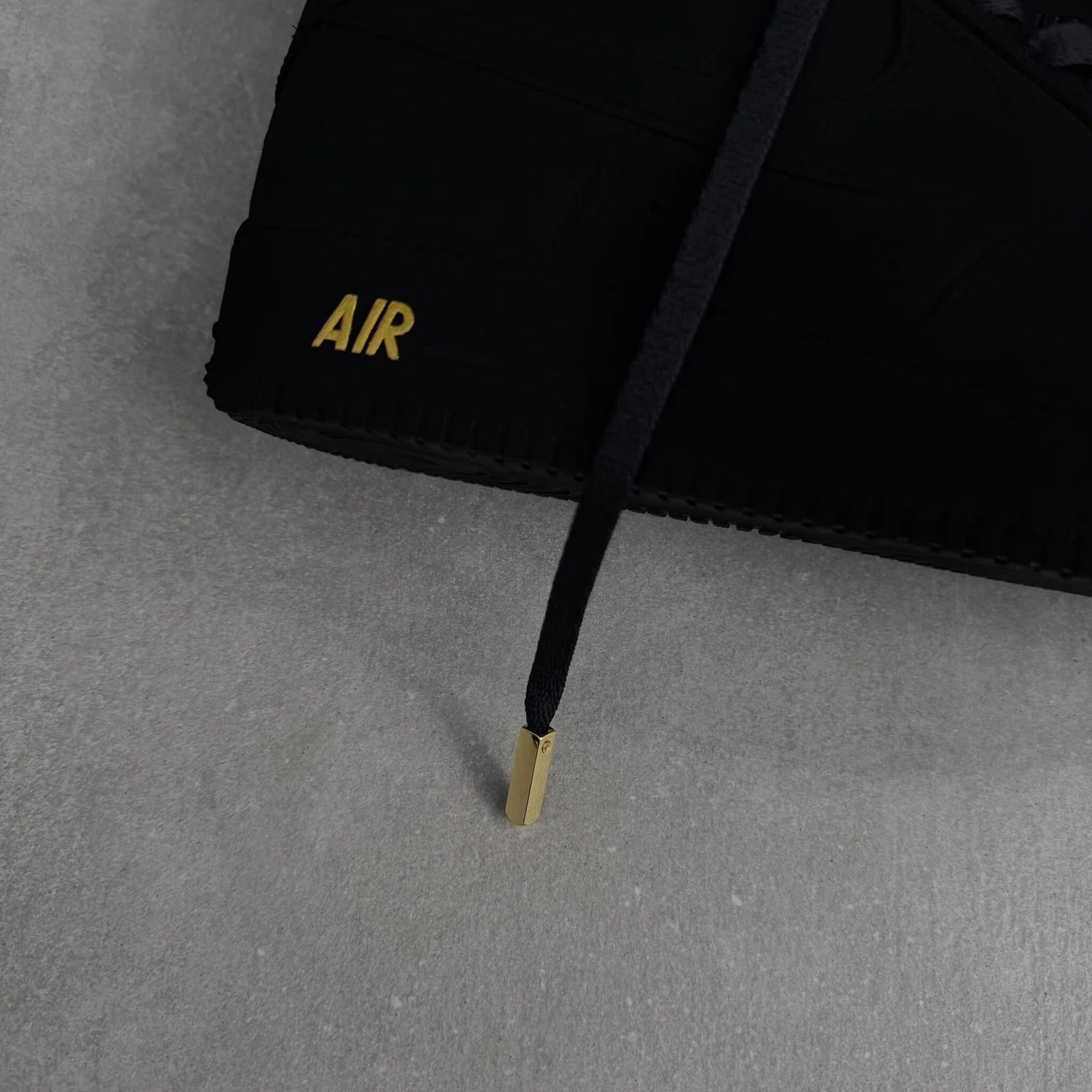 Custom AIR FORCE 1 - Blackest (with Gold Details)
