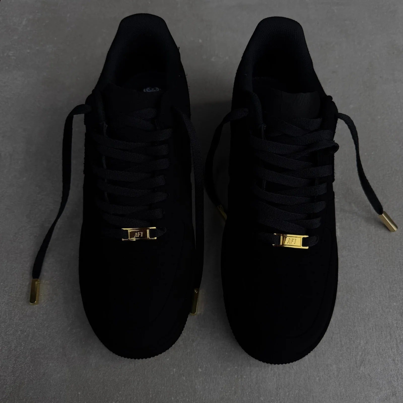 Custom AIR FORCE 1 - Blackest (with Gold Details)
