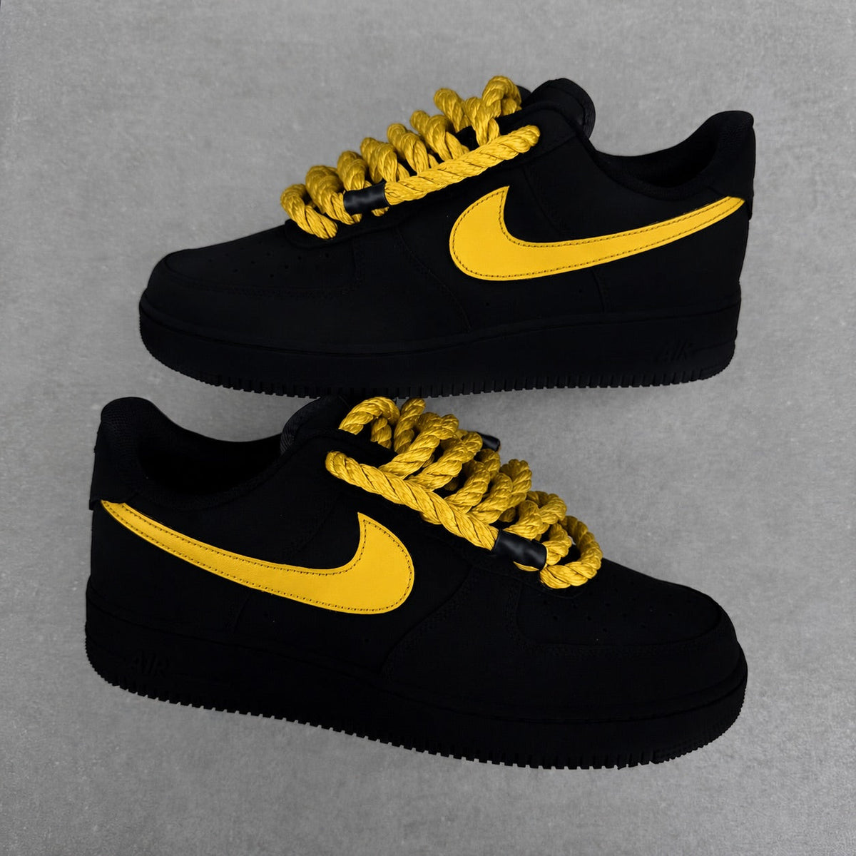 Custom AIR FORCE 1 - Blackest (with Gold Details)