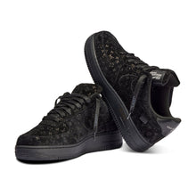 AF1 Low Black Monogram - Black - three-quarter pair view