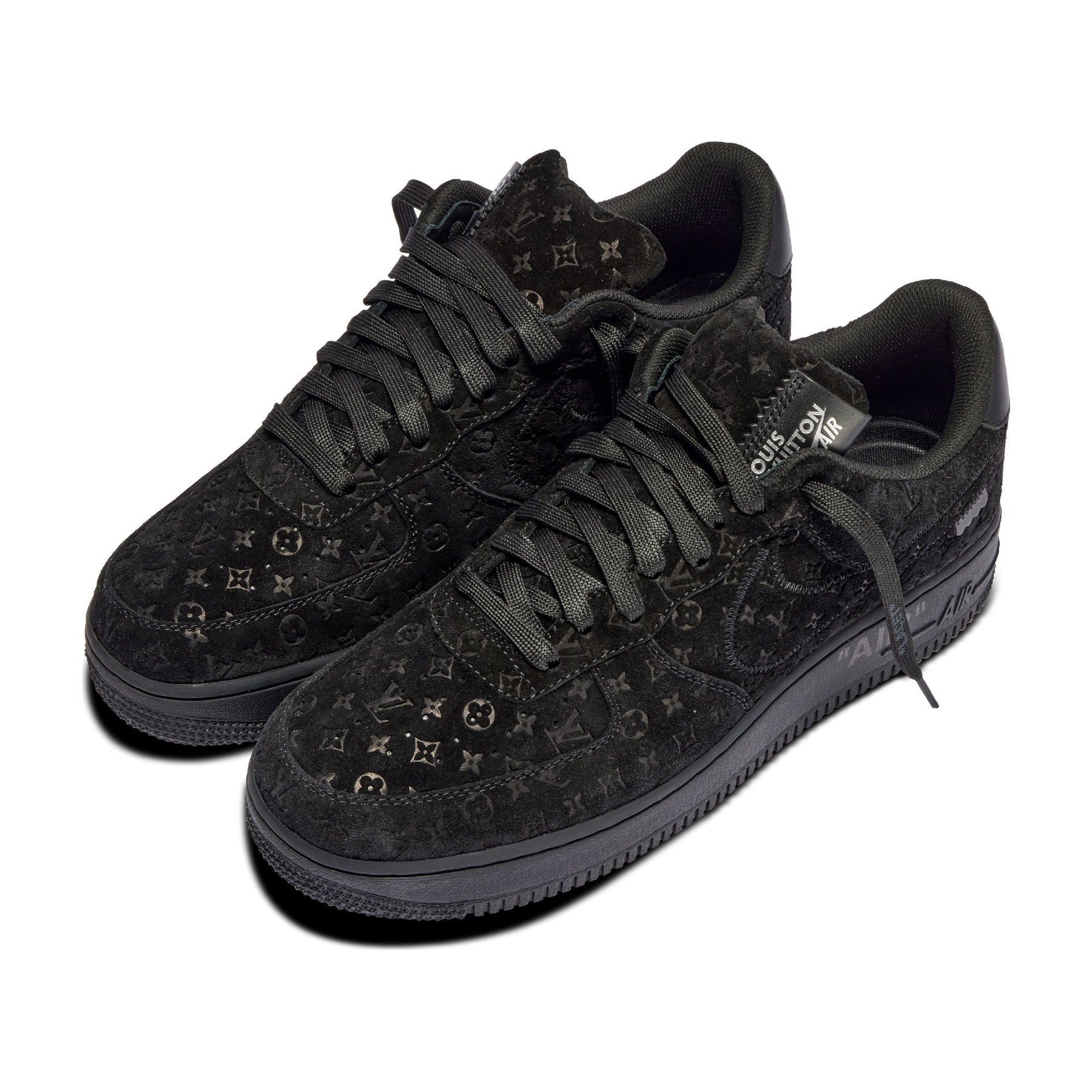 AF1 Low Black Monogram - Black - top pair view