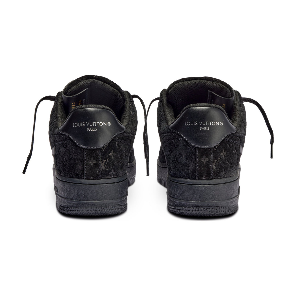 AF1 Low Black Monogram - Black - rear view