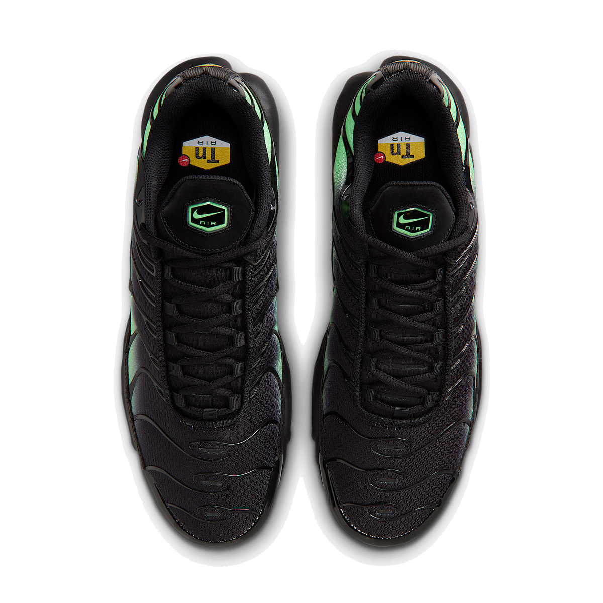 Air Max Plus Black Illusion Green - Black / Illusion Green - top pair view
