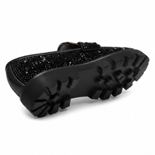 Black Mosaic Horsebit Lug Loafers - Black - outsole detail view