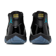 AJ11 Retro Gamma - Black / Gamma Blue / Varsity Maize - rear pair view