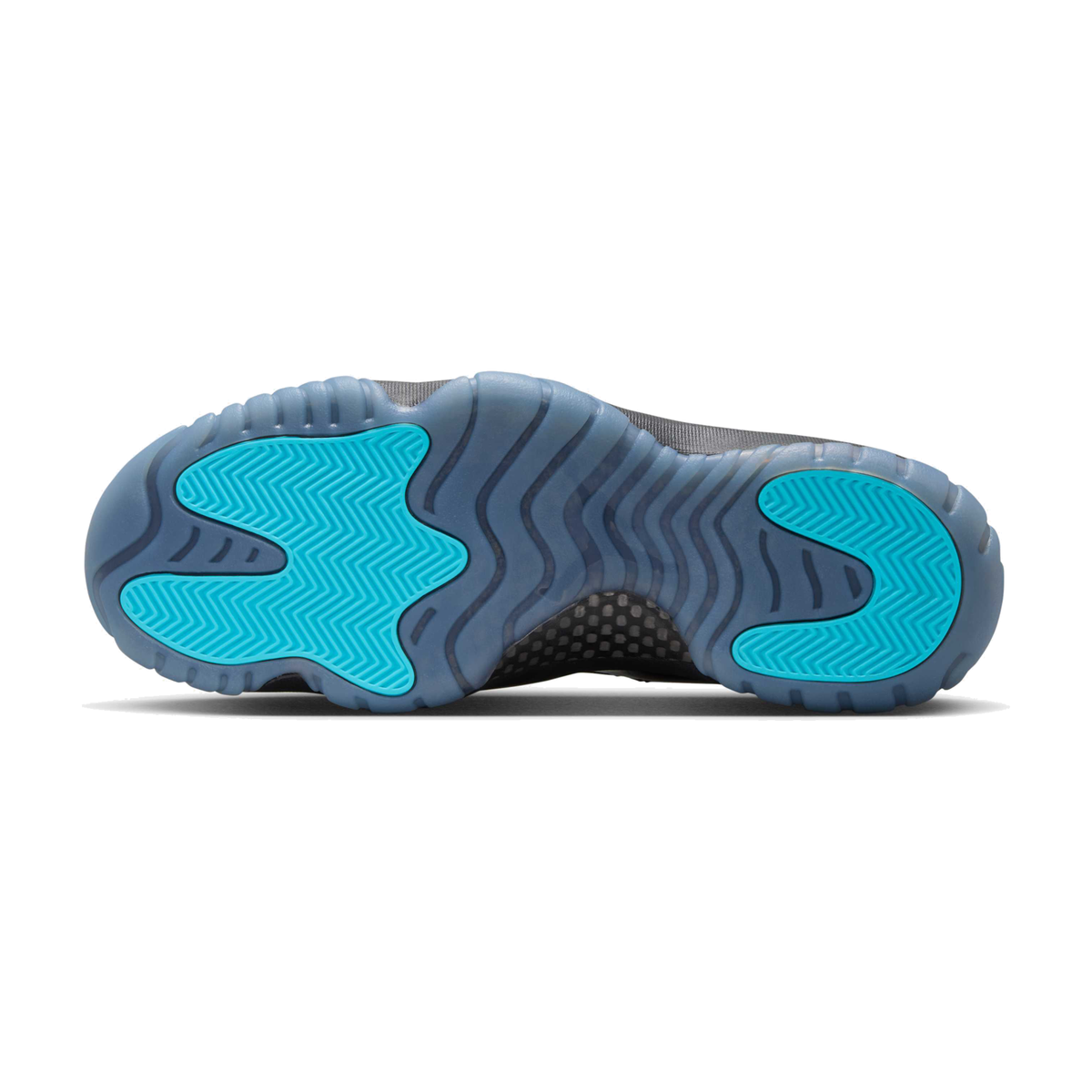 AJ11 Retro Gamma - Black / Gamma Blue / Varsity Maize - outsole view