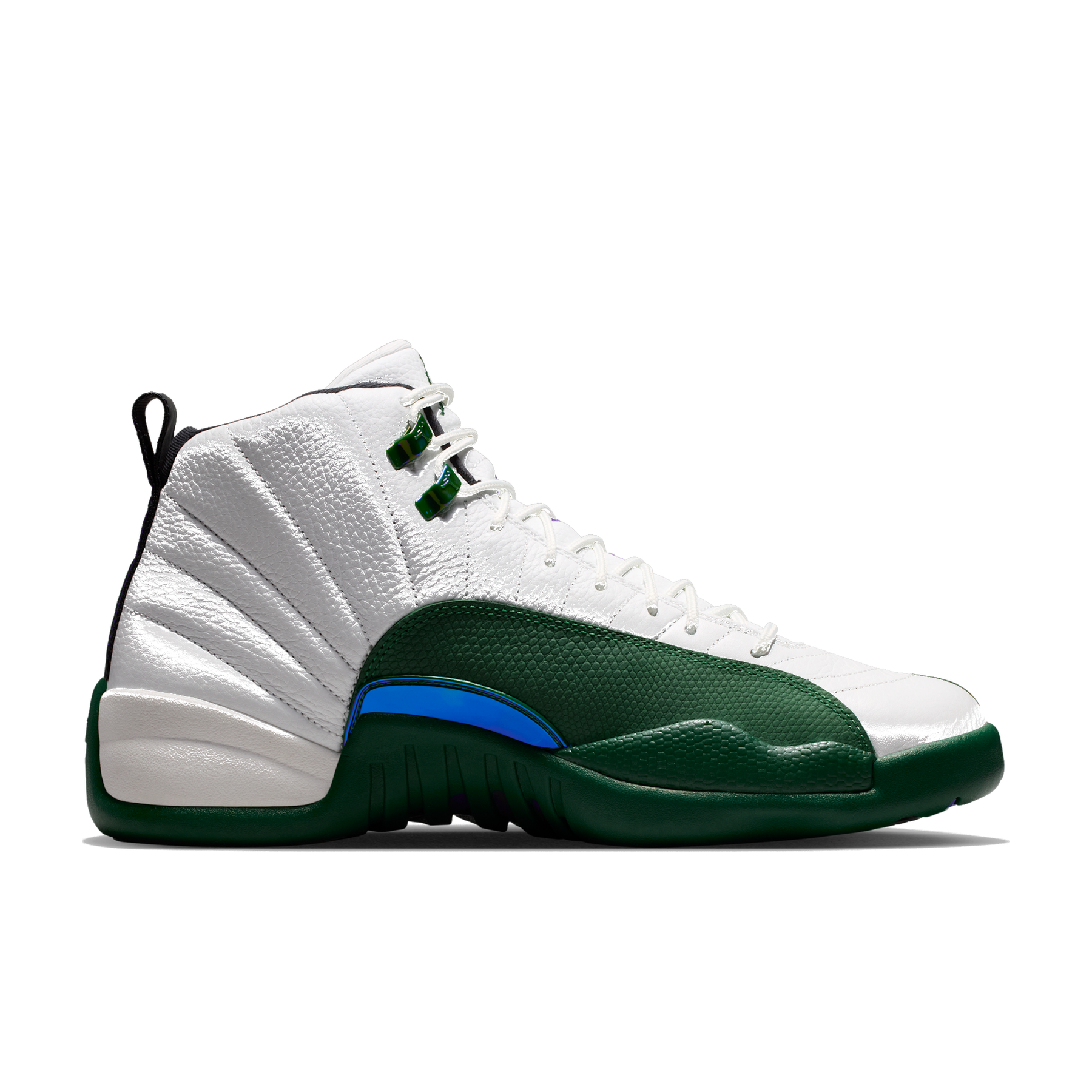 AJ 12 Retro Idols Become Rivals - Summit White Gorge Green - Summit White / Fierce Purple / Gorge Green - medial side view