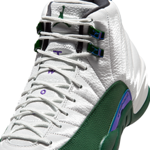 AJ 12 Retro Idols Become Rivals - Summit White Gorge Green - Summit White / Fierce Purple / Gorge Green - tongue and upper detail