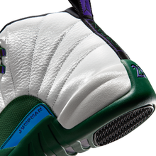 AJ 12 Retro Idols Become Rivals - Summit White Gorge Green - Summit White / Fierce Purple / Gorge Green - heel and outsole detail