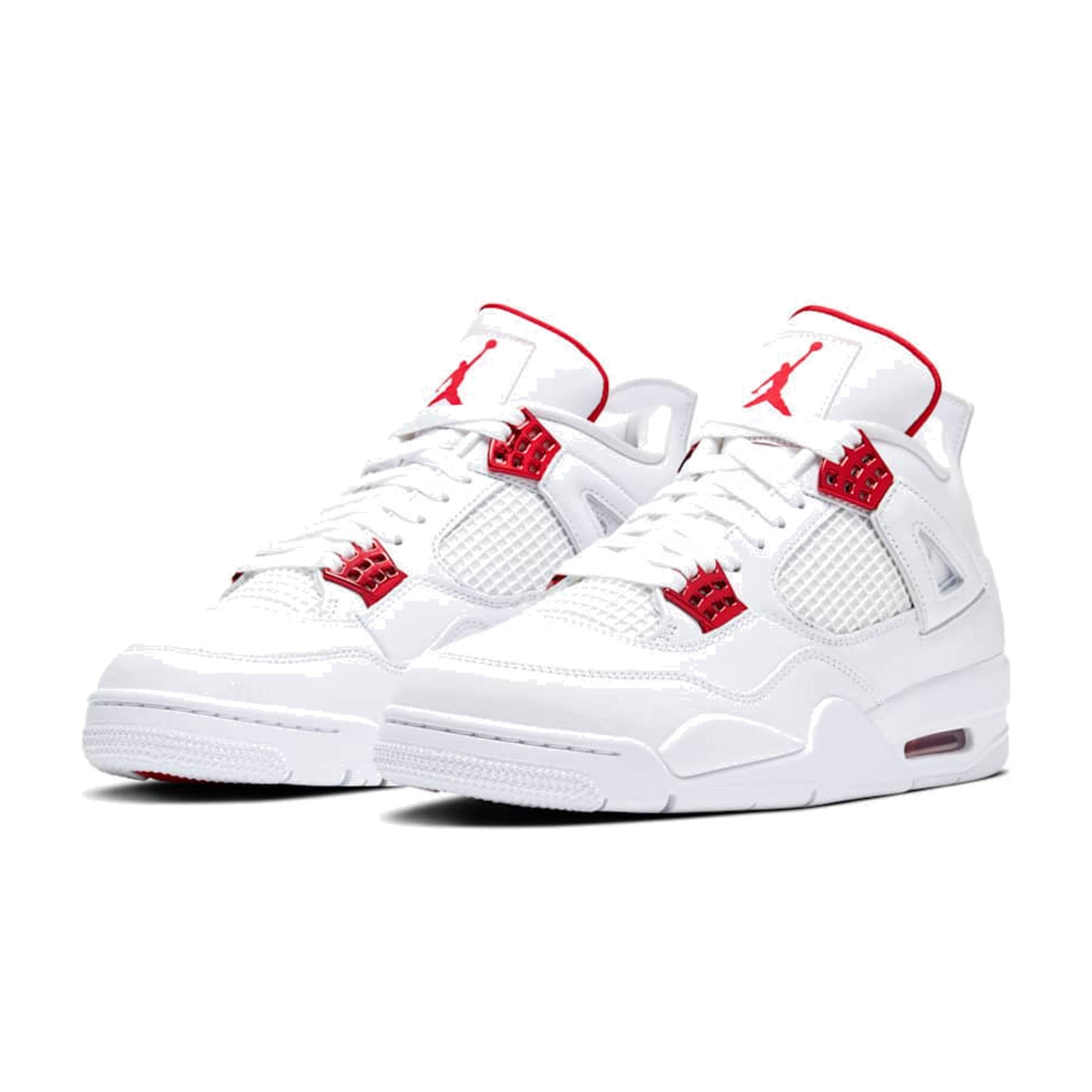 AJ4 Retro Red Metallic CT8527-112 - three-quarter pair view