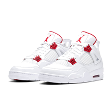 AJ4 Retro Red Metallic CT8527-112 - three-quarter pair view