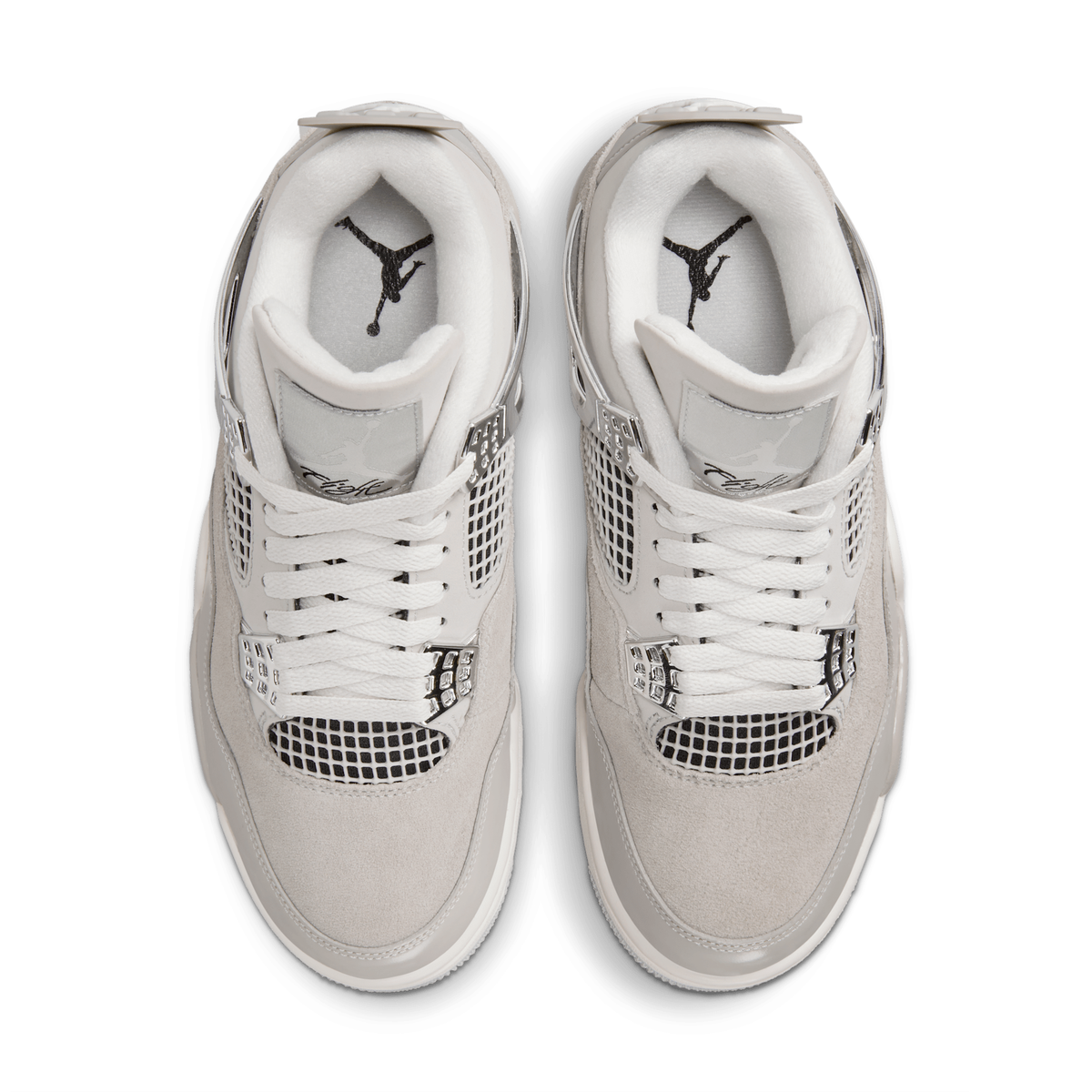 Air Jordan 4 Frozen Moments - Light Iron Ore / Metallic Silver - top pair view