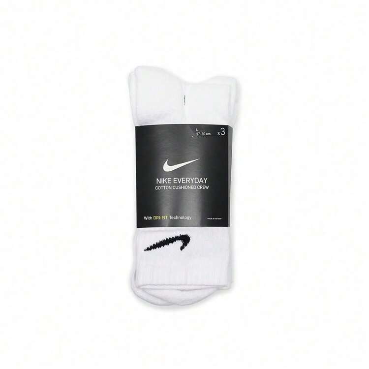 White crew socks in retail packaging